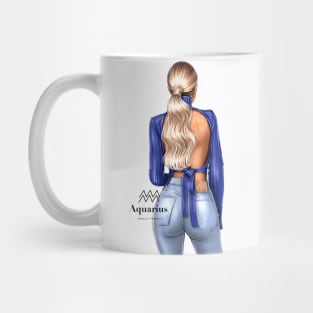 Aquarius Zodiac Girl Fashion Drawing Mug